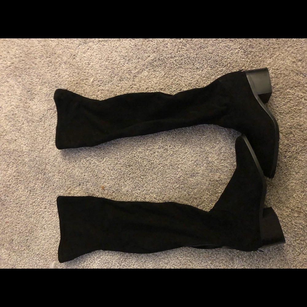 Black Steve Madden thigh high suede boots